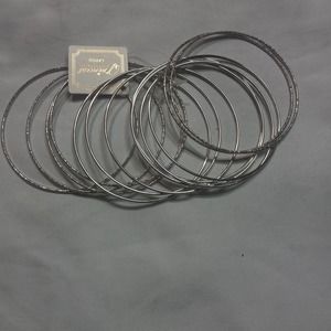 13 Silver Bangle Bracelets